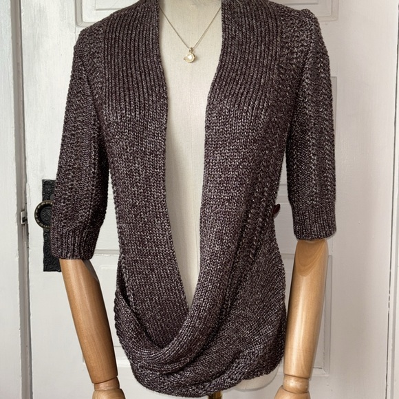 ANTHROPOLOGIE MOTH SHORT SLEEVED WRAP CARDIGAN - Picture 1 of 8